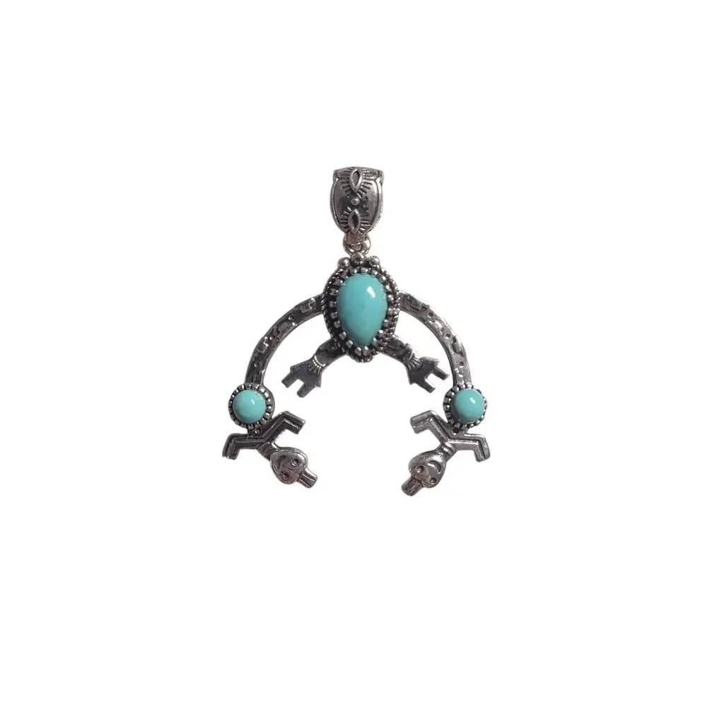 Artisan Crafted Tahoe Nevada Turquoise Pendant in Sterling Silver